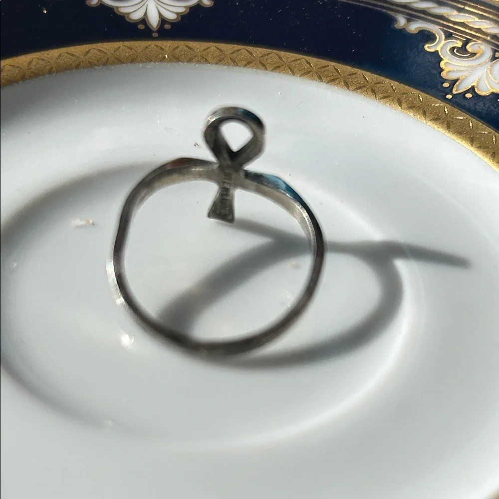 Vintage Sterling Silver Ankh Cross Ring